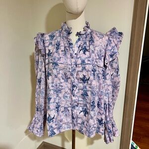 Isabel Marant Teddy Linen Floral Blouse